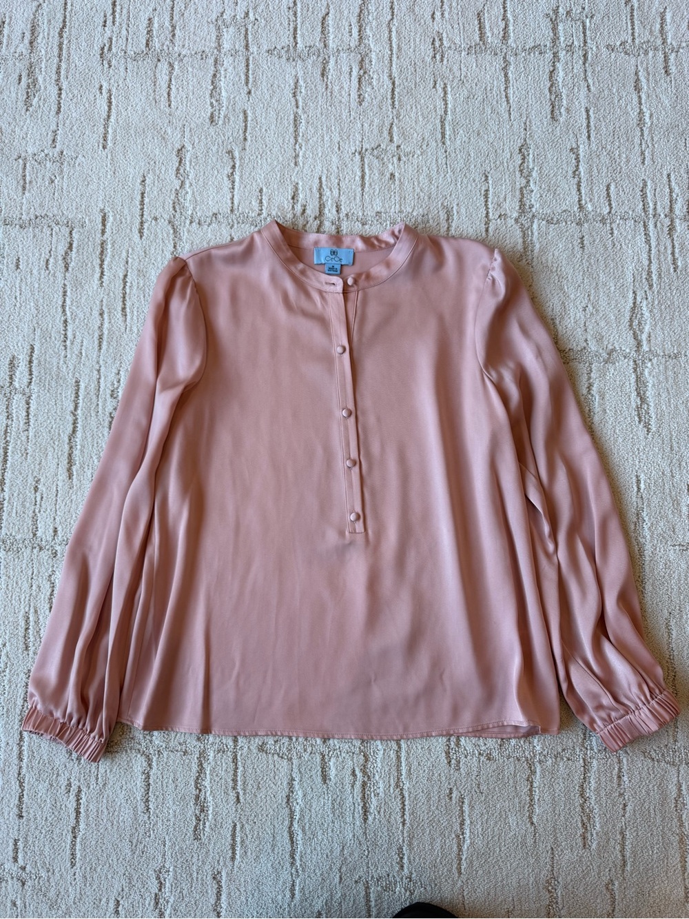 CeCe Blush Pink Long-Sleeve Blouse Medium